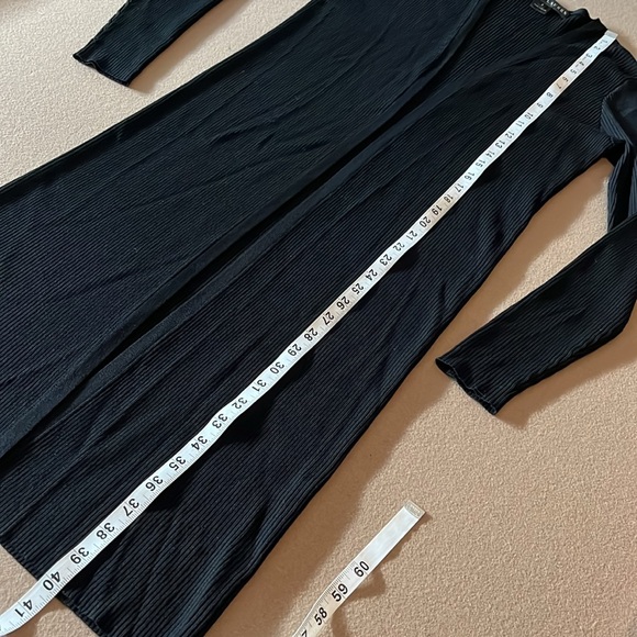 RALPH LAUREN BLACK LABEL Ribbed Silk Black Long Cardigan Duster 100% SILK -Large - Picture 8 of 12